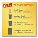 Glad Odorshield Tall Kitchen Drawstring Bags, 13 Gal, 0.95 Mil, 24" X 27.38", White, 240/Carton - CLO78900