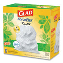 Glad Odorshield Tall Kitchen Drawstring Bags, 13 Gal, 0.95 Mil, 24" X 27.38", White, 80/Box - CLO78900BX