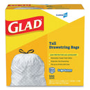 Glad Tall Kitchen Drawstring Trash Bags, 13 Gal, 0.72 Mil, 24" X 27.38", Gray, 400/Carton - CLO78526CT