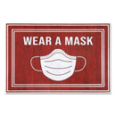 Apache Mills Message Floor Mats, 24 X 36, Red/White, "Wear A Mask" - APH3984528842X3