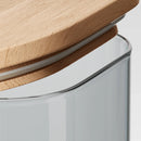 Glass Square Food Storage Canister with Wood Lid - 112oz