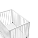 Teddi Convertible Mini Crib with Mattress - White