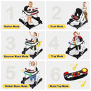 5-in-1 Baby Walker with Music & Lights, Activity Walker for Toddler - Black