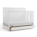 Sasha 5-in-1 Convertible Crib with Drawer - White