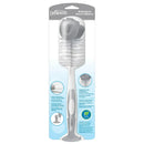 Baby Bottle Brush with Suction Cup Stand, Sponge, Scrubber and Nipple Cleaner Gray, 1 Pack