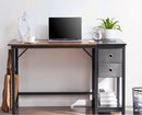Writing Desk With Storage Bag And 2-Tier Drawers - Black