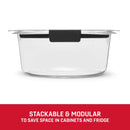 7C Brilliance Round Food Storage Container - Clear Plastic, Dishwasher-Safe