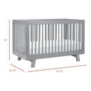 Hudson 3-in-1 Convertible Crib with Toddler Rail - Gray