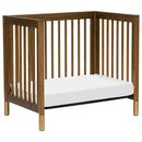 Gelato 4-in-1 Convertible Mini Crib - Natural Walnut Finish/Gold Feet