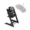 Tripp Trapp High Chair 2 with Adjustable Newborn Set & Baby Set - Black