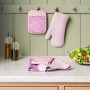 6pc Kitchen Textile Set Pink/Ivory - ™