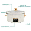 6 QT Slow Cooker, Locking Lid, Digital, Linen Speckle