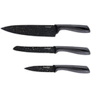 Stone Quartz Cutlery Set, 3 Piece, Black and Gold Speckle