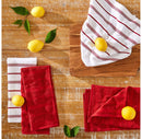 Cotton Kitchen Towels Set - Red