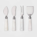 Set of 4 Cheese Knives - Marble White