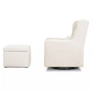 Adrian Swivel Glider with Storage Ottoman - Cream Linen