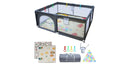 Small Playpen for Babies - Foldable Playmat & Basketball Hoop
