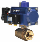 Dynaquip 1 in Double Acting Pneumatic Actuated Ball Valve, 2-Piece - PHH25ATDA052A