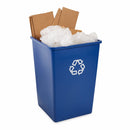 Rubbermaid 35 gal Square Recycling Can, Plastic, Blue - FG395873BLUE