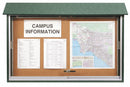 United Visual Push-Pin Outdoor Enclosed Bulletin Board, Natural Cork, 30"H x 45"W, Woodland Green - UVMC4530-WOODGRN