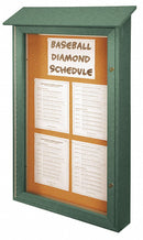 United Visual Push-Pin Outdoor Enclosed Bulletin Board, Natural Cork, 42"H x 26"W, Woodland Green - UVSD4226-WOODGRN