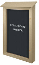 United Visual Letter Board Outdoor Enclosed Bulletin Board, Vinyl, 48"H x 32"W, Sand - UVSD4832LB-SAND