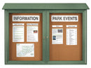 United Visual Push-Pin Outdoor Enclosed Bulletin Board, Natural Cork, 30"H x 45"W, Woodland Green - UVDD4530-WOODGRN