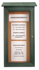 United Visual Push-Pin Outdoor Enclosed Bulletin Board, Natural Cork, 34 inH x 16 inW, Woodland Green - UVDM1634-WOODGRN