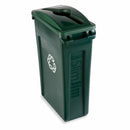 Rubbermaid Slim Jim Series All-Purpose Recycling Top, Rectangular, Dome, 23 gal, Green - 1788373