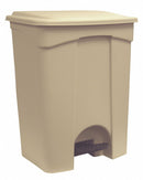 Tough Guy 18 gal Rectangular Step Can, Plastic, Beige - 6YLP3