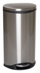 Tough Guy 13 gal Oval Step Can, Metal, Silver - 6ZCL2