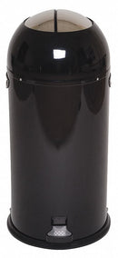 Tough Guy 10 gal Round Step Can, Metal, Black - 6ZCL6