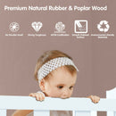 2-in-1 Classic Convertible Wooden Toddler Bed With 2 Side Guardrails for Extra Safety-White