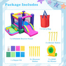 6-in-1 Bouncy Castle Inflatable Bounce House With Slide and Ball Pit With 480W Blower