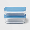 4-Piece Rectangular Glass Food Storage Container Set
