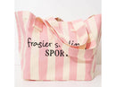 Sport Striped Tote Bag - Cream/Pink