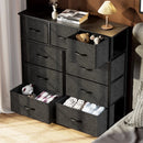 9-Drawer Fabric Dresser Storage Chest - Black