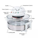 Glass Air Fryer - Halogen Oven with 12 to 17 Quart Capacity - White