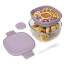 Glass All-in-One Salad Container - Lavender