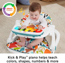 Baby Portable Chair Deluxe Kick & Play Sit-Me-Up Floor Seat with Piano Learning Toy & Snack Tray for Infants to Toddlers