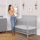Ava 4-in-1 Convertible Mini Crib - Pebble Grey