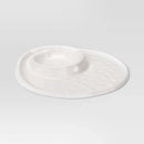 Melamine Plastic Dip Bowl and Platter - White