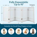 Pet Adobe 5-Panel Foldable Indoor Dog Gate, White