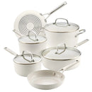 Hard-Anodized 10 Pcs Ceramic Induction Cookware Set - White