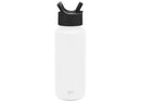 Summit 32oz Stainless Steel Water Bottle with Straw Lid Winter White: Reusable SLM Portable Drinkware
