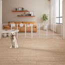 Freestanding Dog Gate with Door - White