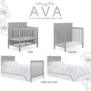 Ava 4-in-1 Convertible Mini Crib - Pebble Grey