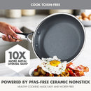 Hybrid Stainless Steel and Ceramic Nonstick Fry Pan Set - 10" and 12"