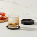 Metal Drink Coasters with Stand - Black