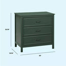 Charlie 3-Drawer Dresser - Forest Green
